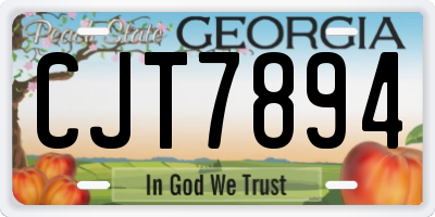 GA license plate CJT7894