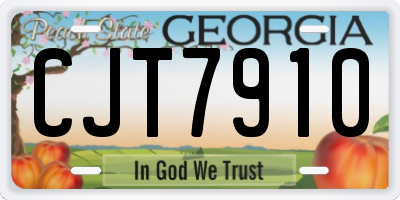 GA license plate CJT7910