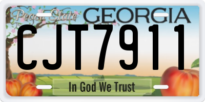 GA license plate CJT7911
