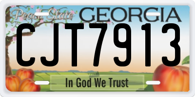 GA license plate CJT7913