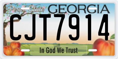 GA license plate CJT7914