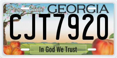 GA license plate CJT7920