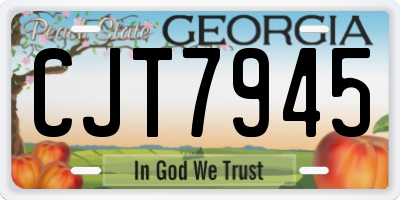 GA license plate CJT7945