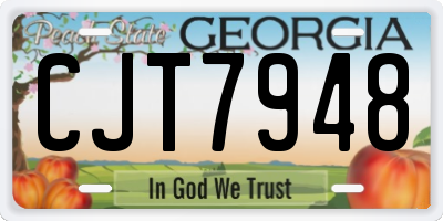 GA license plate CJT7948