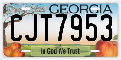 GA license plate CJT7953