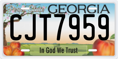 GA license plate CJT7959