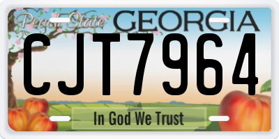 GA license plate CJT7964