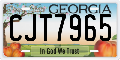 GA license plate CJT7965