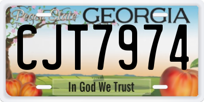 GA license plate CJT7974