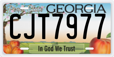 GA license plate CJT7977