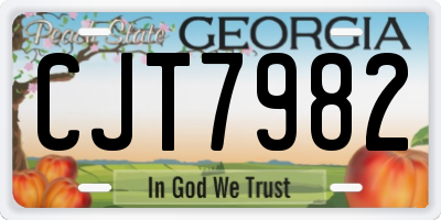 GA license plate CJT7982