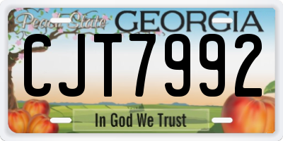 GA license plate CJT7992