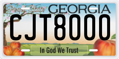 GA license plate CJT8000