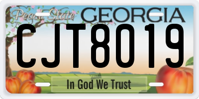 GA license plate CJT8019
