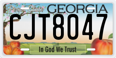 GA license plate CJT8047