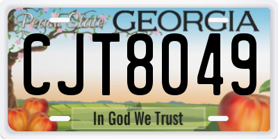 GA license plate CJT8049