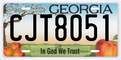 GA license plate CJT8051