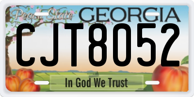 GA license plate CJT8052