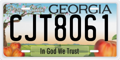 GA license plate CJT8061