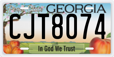 GA license plate CJT8074
