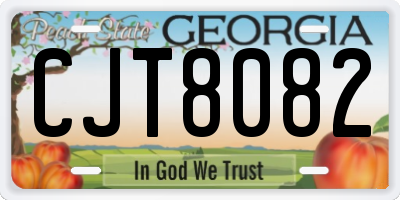 GA license plate CJT8082
