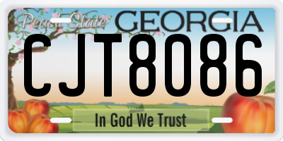 GA license plate CJT8086