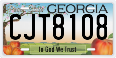 GA license plate CJT8108