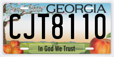 GA license plate CJT8110
