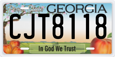 GA license plate CJT8118