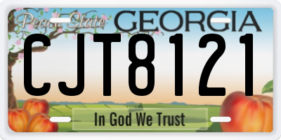 GA license plate CJT8121