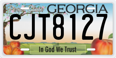 GA license plate CJT8127