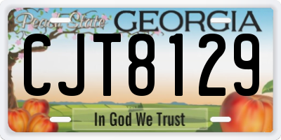 GA license plate CJT8129