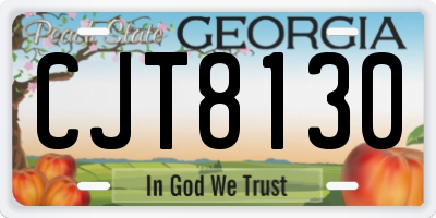 GA license plate CJT8130