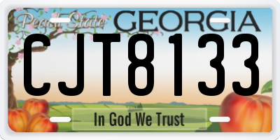 GA license plate CJT8133