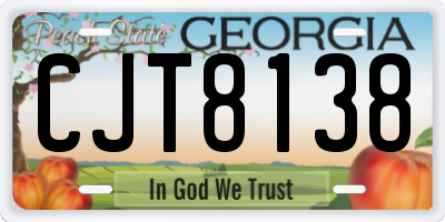 GA license plate CJT8138