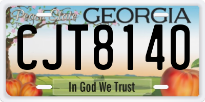 GA license plate CJT8140