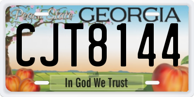 GA license plate CJT8144