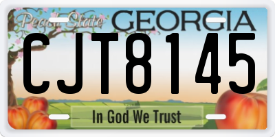 GA license plate CJT8145