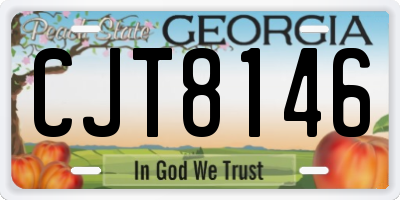 GA license plate CJT8146