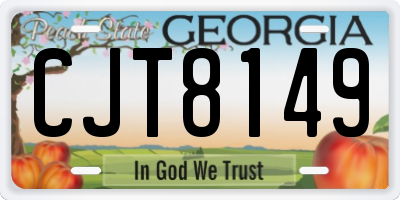 GA license plate CJT8149