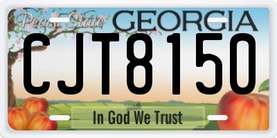 GA license plate CJT8150