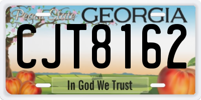 GA license plate CJT8162