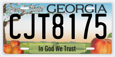 GA license plate CJT8175