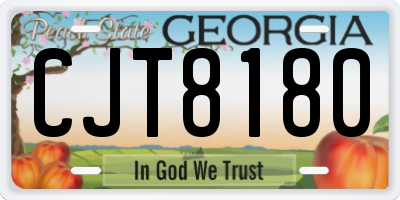 GA license plate CJT8180