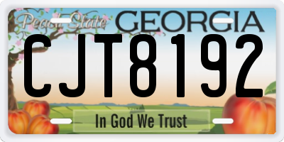 GA license plate CJT8192