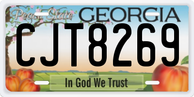 GA license plate CJT8269