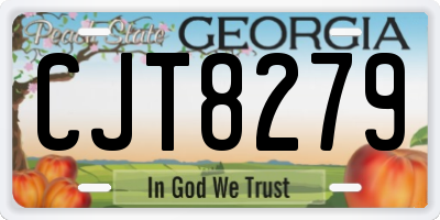 GA license plate CJT8279