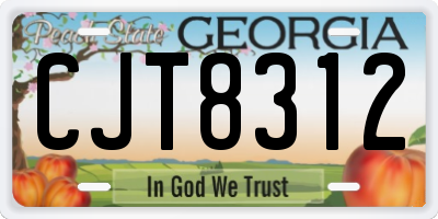 GA license plate CJT8312