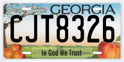 GA license plate CJT8326