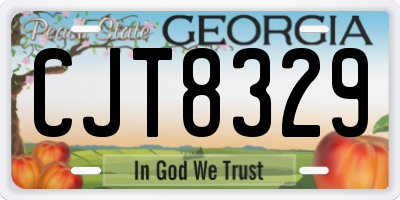 GA license plate CJT8329
